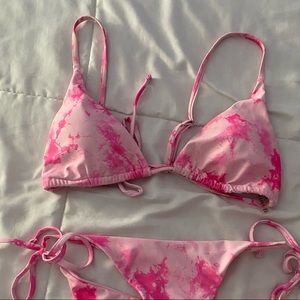 pink tie dye zaful bikini size M